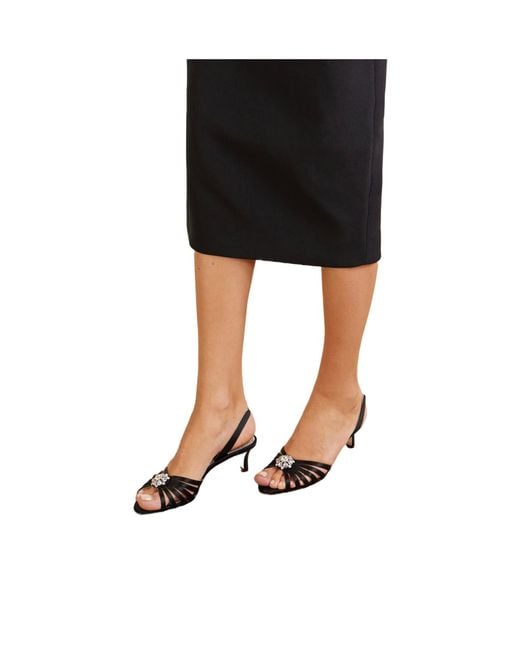 Manolo Blahnik Metallic Embellished Satin Sandals