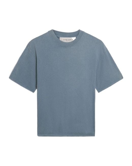 Golden Goose Deluxe Brand Blue Boxy Logo Patch T-Shirt