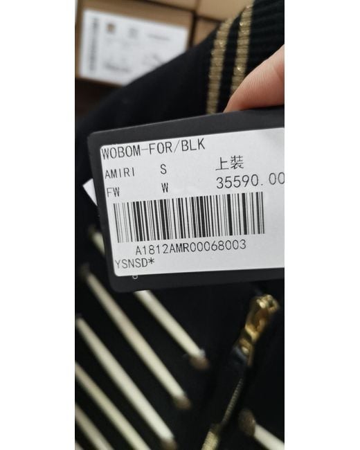 Amiri Black Long-Sleeved Baseball Jacket