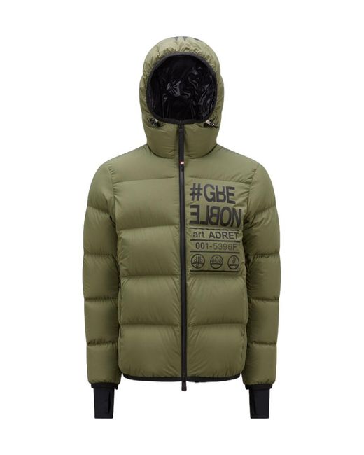 Moncler Green Grenoble Adret Logo Printed Padded Jacket for men