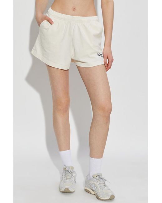 Sporty & Rich White Vendome La Embroidered Shorts