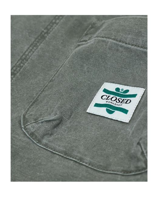 Closed Green Logo-Patch Multi-Pocket Shirt Jacket for men