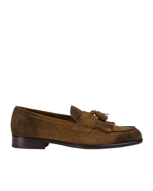 Doucal's Brown Tassel Loafers for men