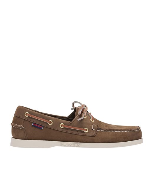 Sebago Brown Docksides Portland Lace-Up Boat Shoes for men