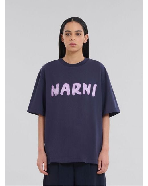 Marni Blue T-Shirt With Logo