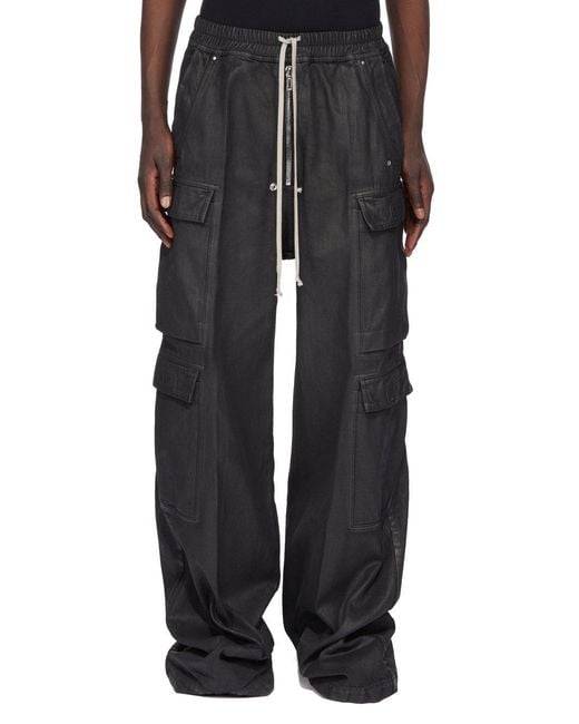 Rick Owens Black Double Cargo Jumbo Belas for men