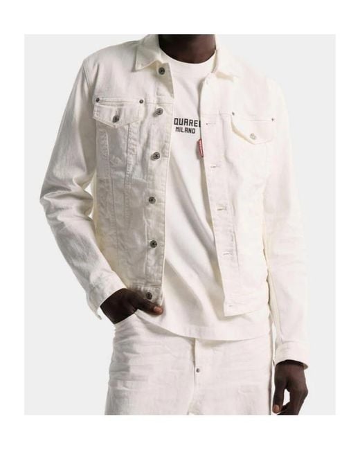 DSquared² White Garment Dyed Dan Jean Jacket for men