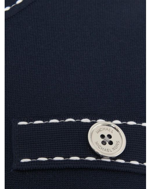 MICHAEL Michael Kors Blue Michael Kors Stitched Cardigan