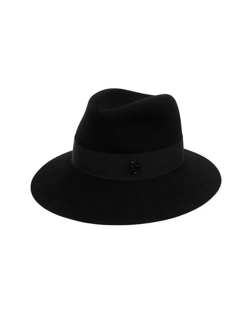 Maison Michel Black Henrietta Wool Fedora Hat
