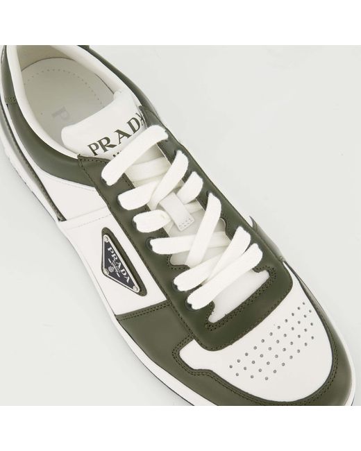 Prada Green Downtown Lace-Up Sneakers for men