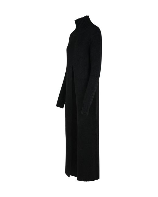 Jil Sander Black High-Neck Knitted Dress
