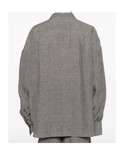 Ziggy Chen Gray Prince Of Wales Double-Breasted Jacket for men