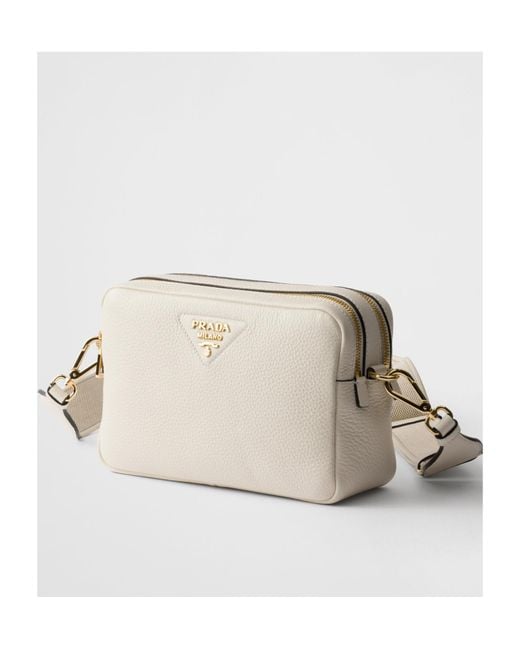 Prada Natural Small Leather Shoulder Bag
