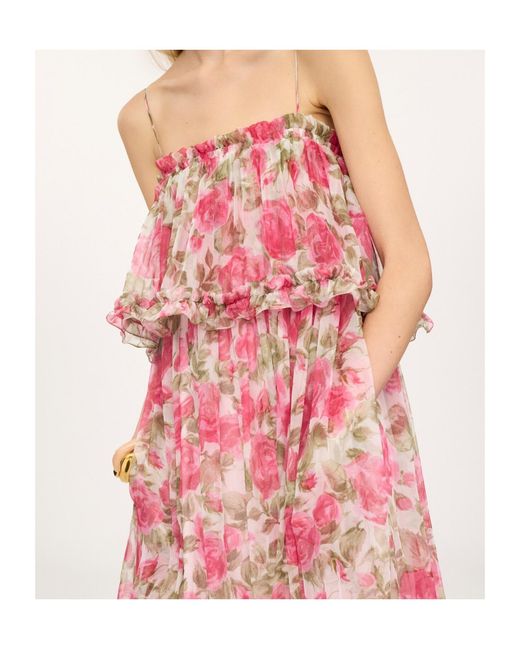 Chloé Pink Thin-Strap Long Dress