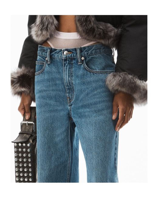 Alexander Wang Blue Layered Underwear Straight-Leg Jeans