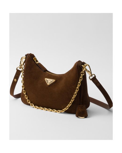 Prada Brown Re-Edition Suede Mini-Bag