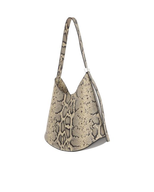Jil Sander White Eldorado Python Print Leather Shoulder Bag