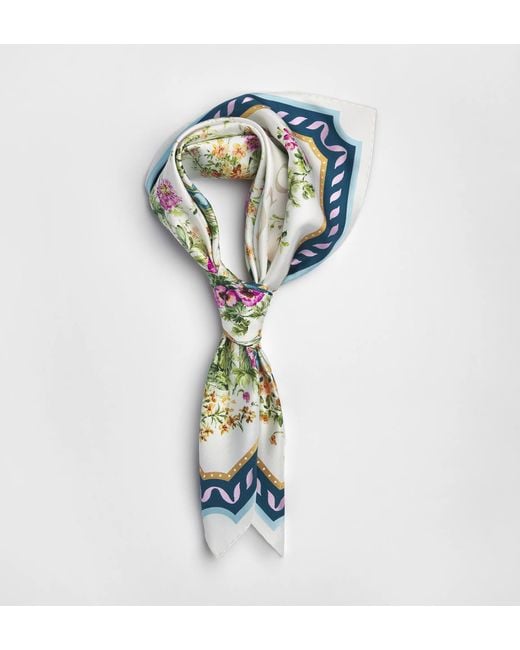 Dior Multicolor Iviera Toile De Jouy Floral Garden 90 Square Scarf