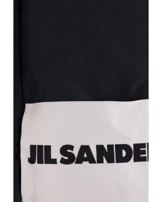 Jil Sander Black Logo-Patch Padded Scarf