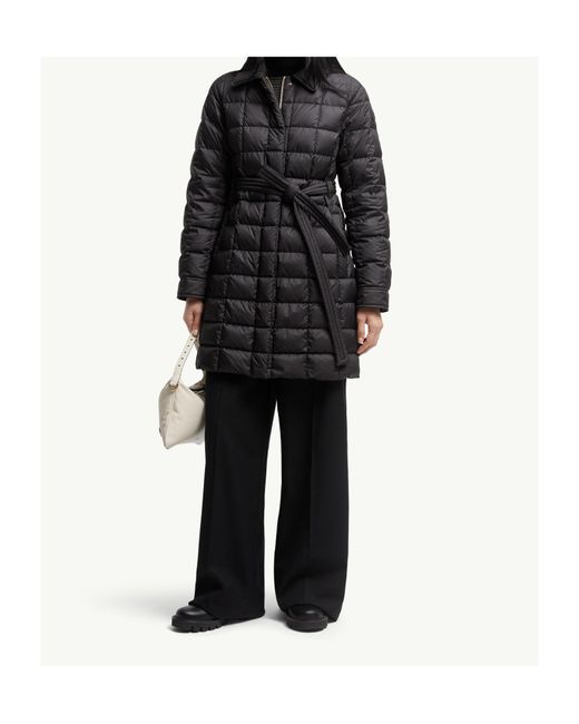 Moncler Black Gresillon Belted Long Down Jacket