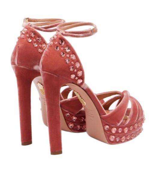 Aquazzura Red Velvet High-Heel Sandals