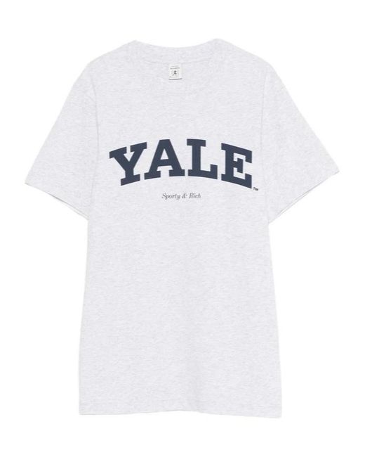 Sporty & Rich White Printed Short-Sleeved T-Shirt