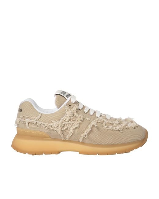 Miu Miu Natural Laced Sneakers