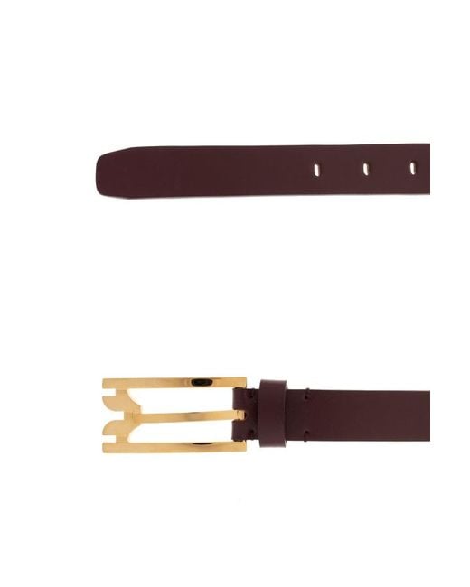 Victoria Beckham White Buckle-Detail Leather Belt