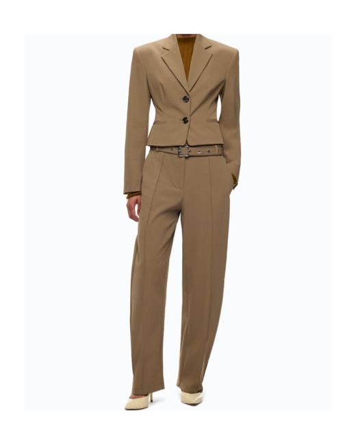 Pinko Natural Single-Breasted Cropped Blazer