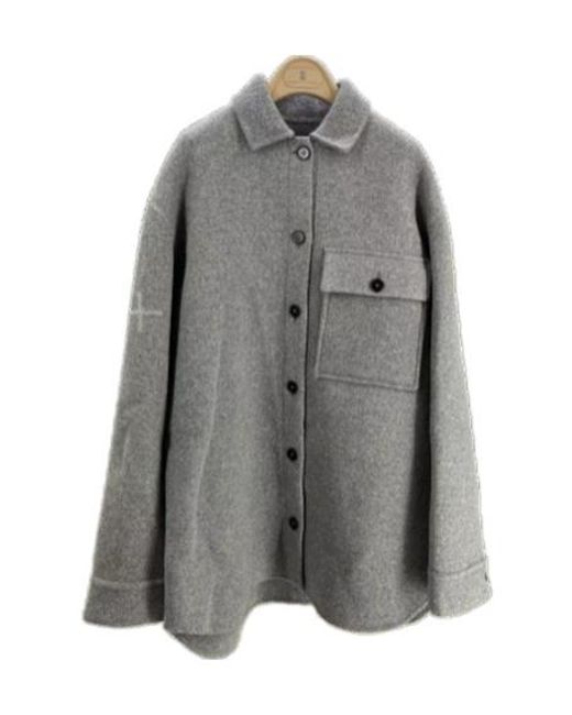 Jil Sander Gray Freshly Cut Wool Jacket