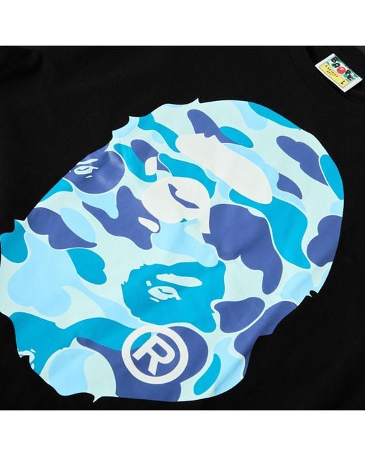 A Bathing Ape Blue Printed Short-Sleeved T-Shirt for men