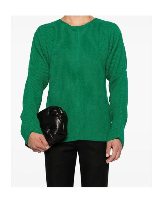 Comme des Garçons Green Ribbed-Knit Jumper for men