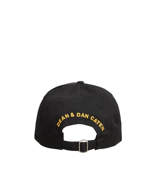 DSquared² Black Logo Patch Baseball Cap for men
