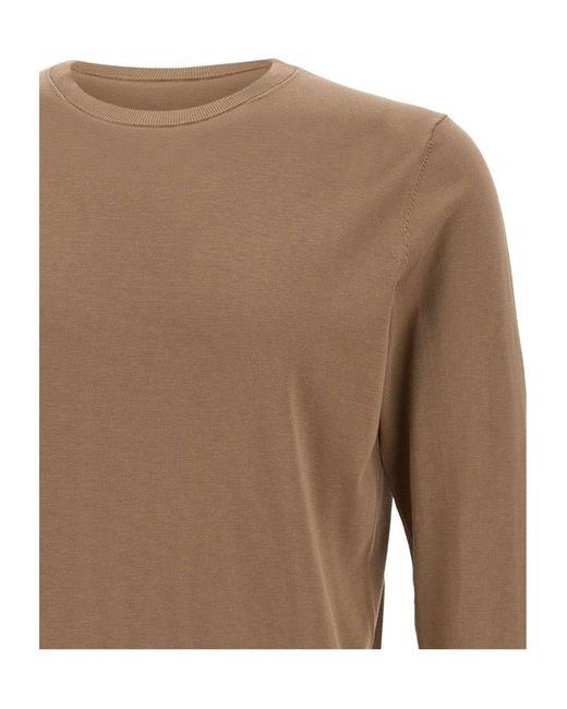Kangra Cashmere Brown Kangra Crew Neck Knitwear for men