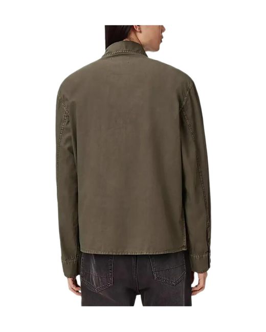 AllSaints Green Buttoned Pocket Shirt for men