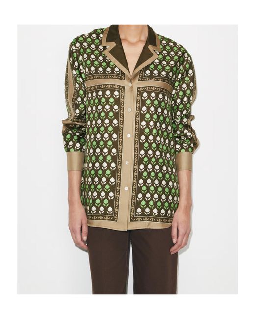 Tory Burch Green Twill Shirt