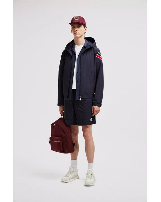 Moncler Blue Logo Patch Drawstring Shorts for men