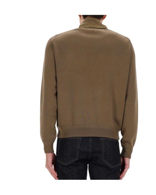 Tom Ford Brown Panelled Zip-Up Jacket for men