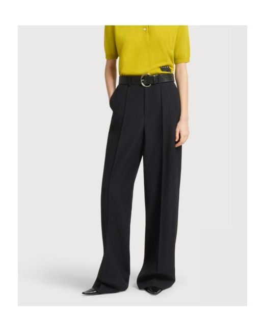 Marni Black High-Waist Pleated Trousers