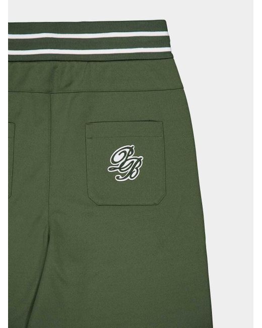 Balmain Green Logo-Print Drawstring Shorts for men