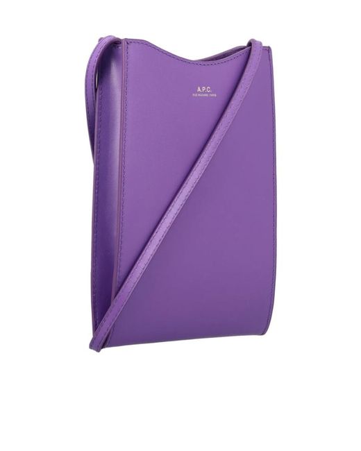 A.P.C. Purple Jamie Logo-Print Crossbody Bag