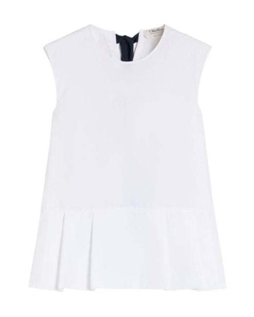 Max Mara White Cotton Brava Blouse
