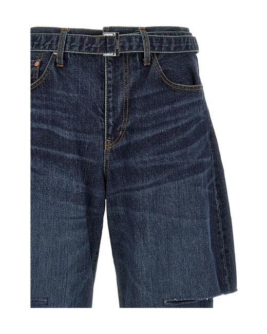 Sacai Blue Belt-Loop Jeans for men