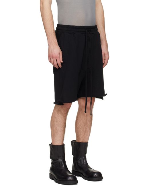 Thom Krom Black Strap Bermuda Shorts for men