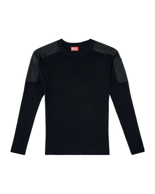 DIESEL Blue K-Martin Ribbed Long-Sleeves Top for men