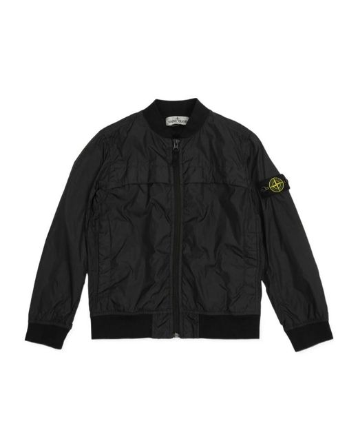 Stone Island Black Compass-Badge Bomber Jacket