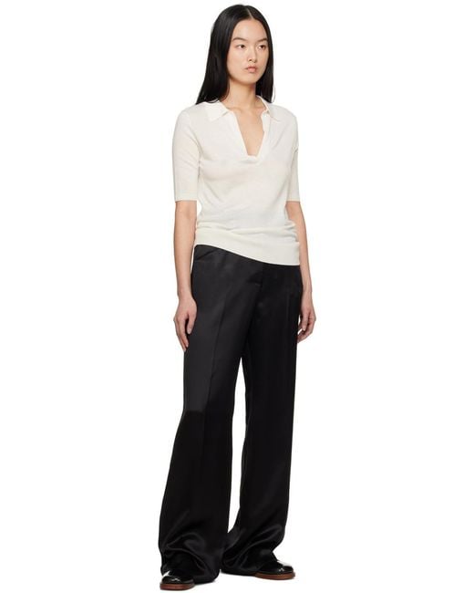 Gabriela Hearst White Short-Sleeved Polo Shirt