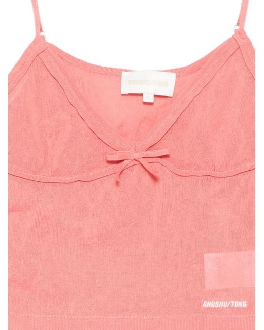 ShuShu/Tong Pink Bow-Detail Top