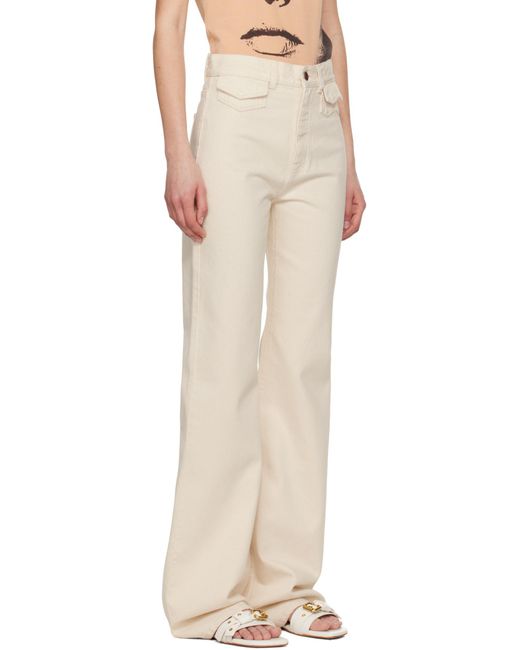 Chloé White Chloé High-Waisted Flared Jeans