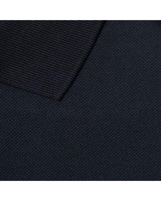 Gucci Blue Cotton Piquet Polo Shirt With Embroidery for men